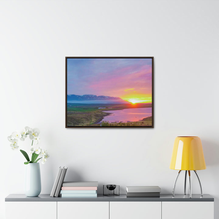 Sunset Over the Fjord Part 2 - Canvas with Frame