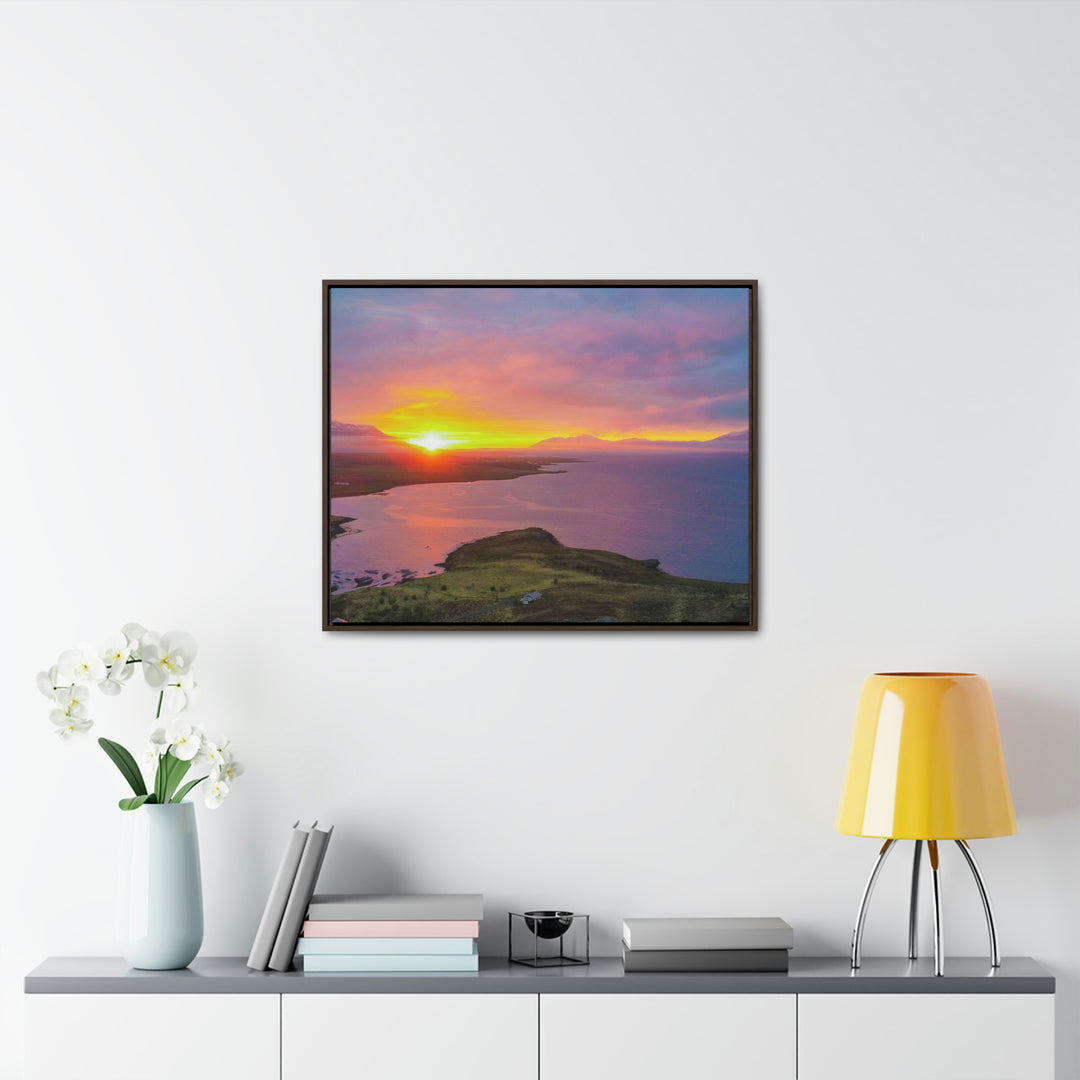 Sunset Over the Fjord Part 1 - Canvas with Frame