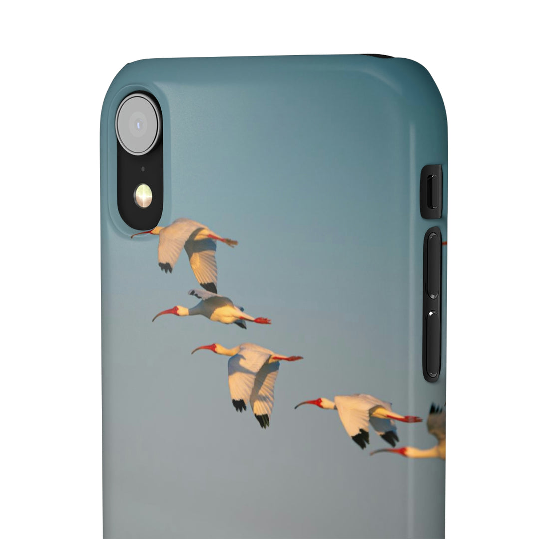 White Ibis in Flight - Phone Case