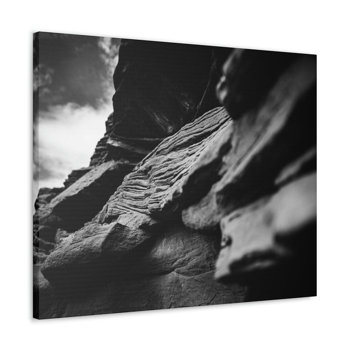 Layers of Rock in Black and White - Canvas