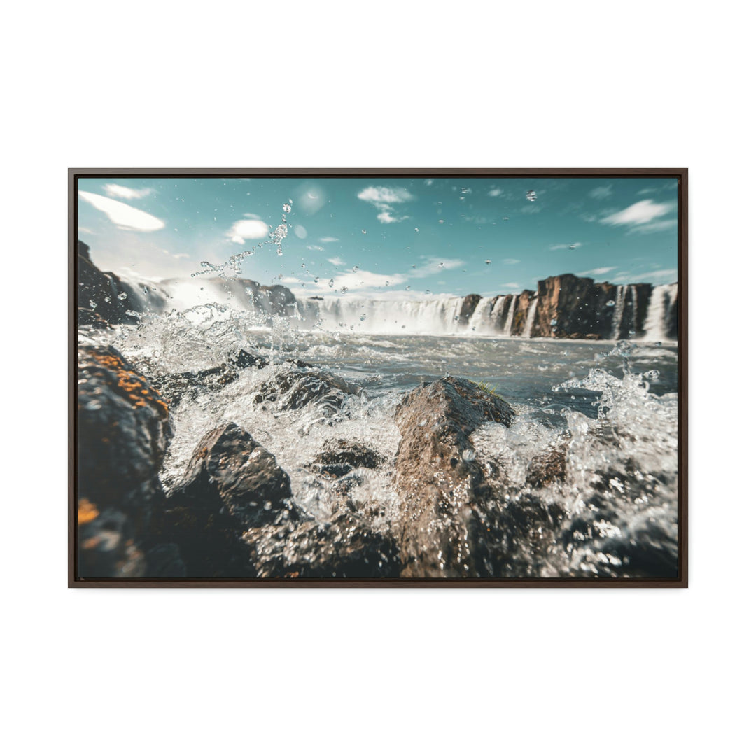 Goðafoss Splash - Canvas with Frame