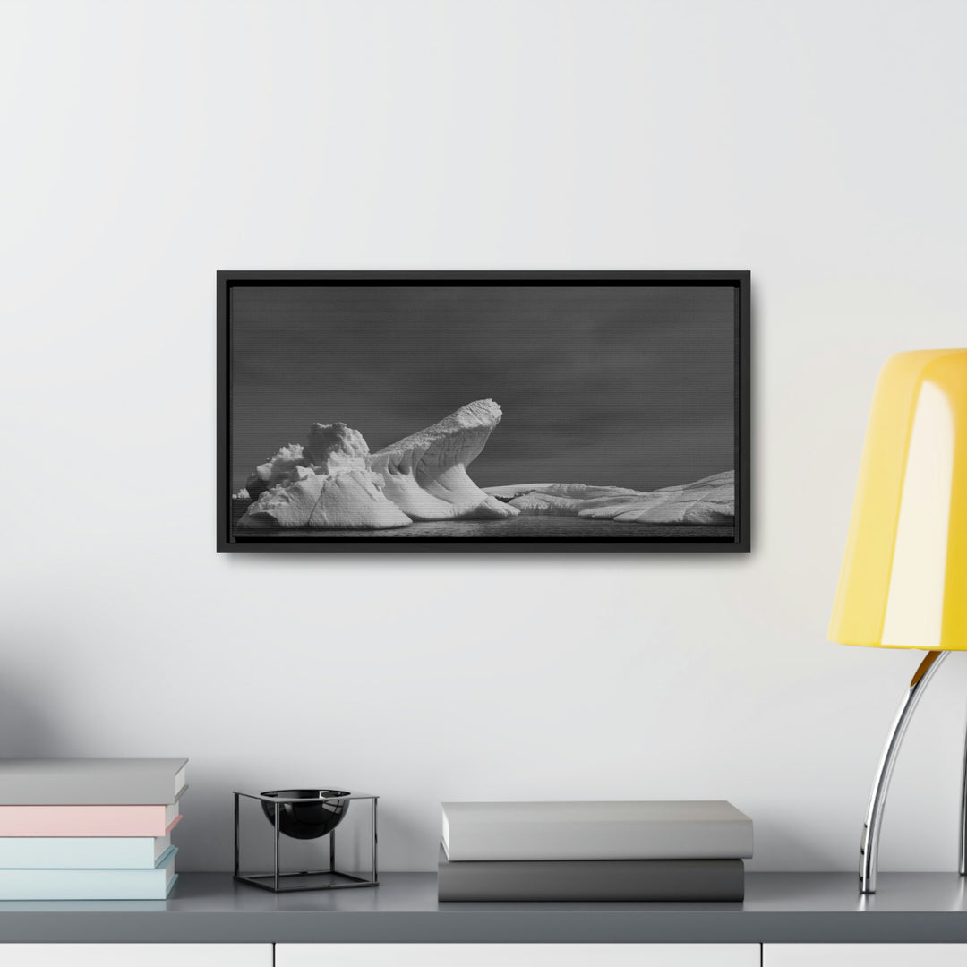 The Angles of an Iceberg in Black and White - Canvas with Frame