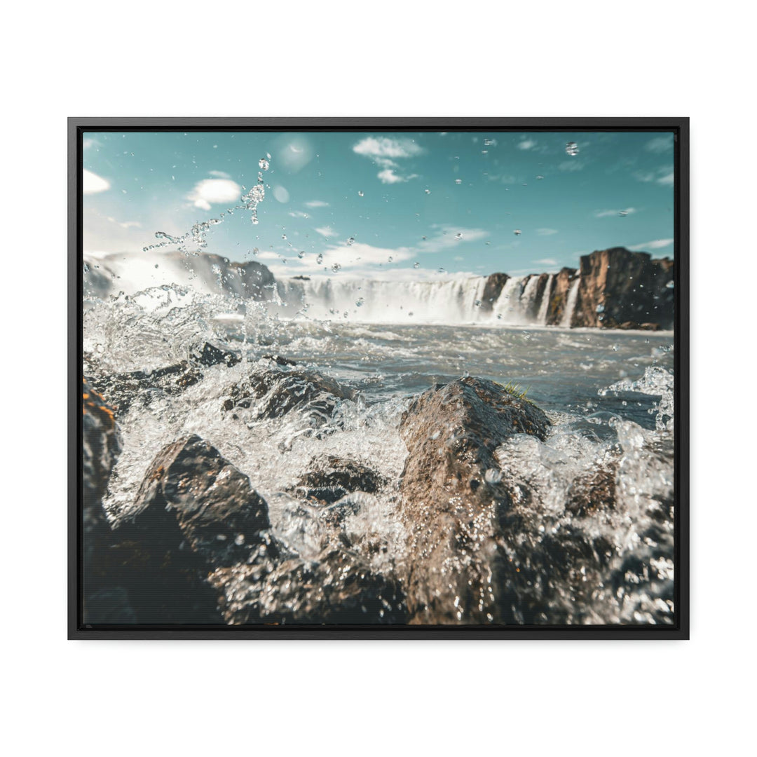 Goðafoss Splash - Canvas with Frame