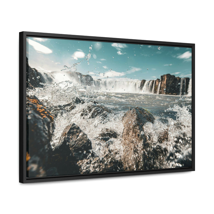 Goðafoss Splash - Canvas with Frame