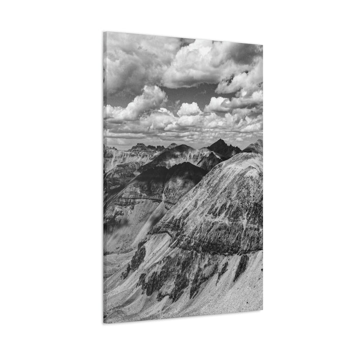 Imogene Pass From the Air in Black and White - Canvas