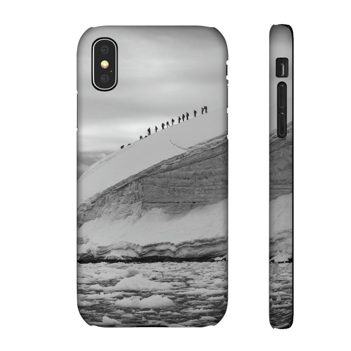 Preparing for the Climb in Black and White - Phone Case