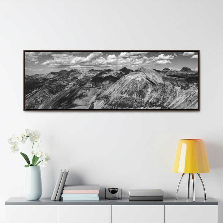 Imogene Pass From the Air in Black and White - Canvas with Frame