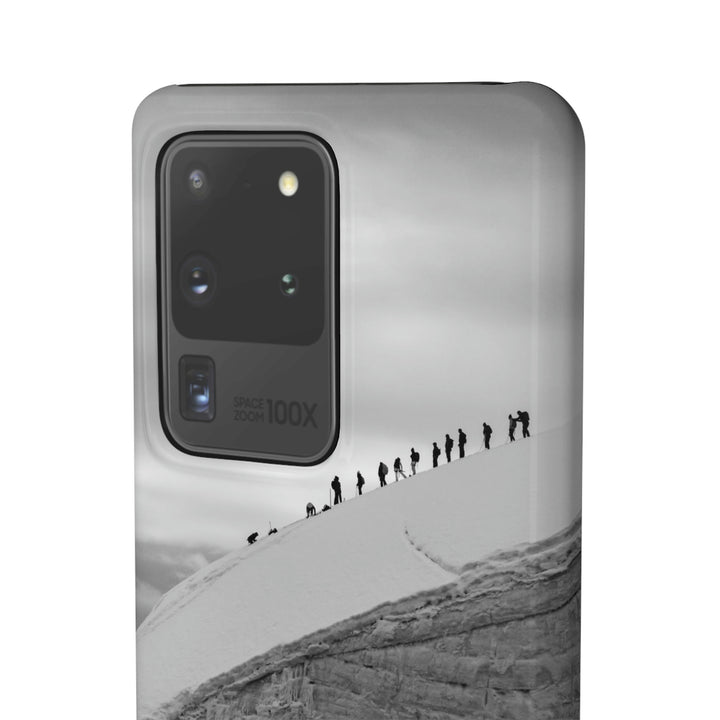 Preparing for the Climb in Black and White - Phone Case