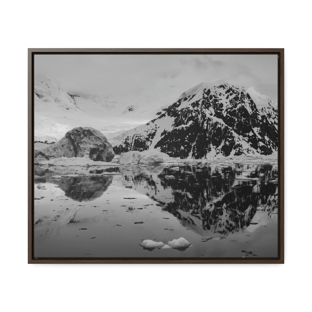 Reflected Calm in Black and White - Canvas with Frame