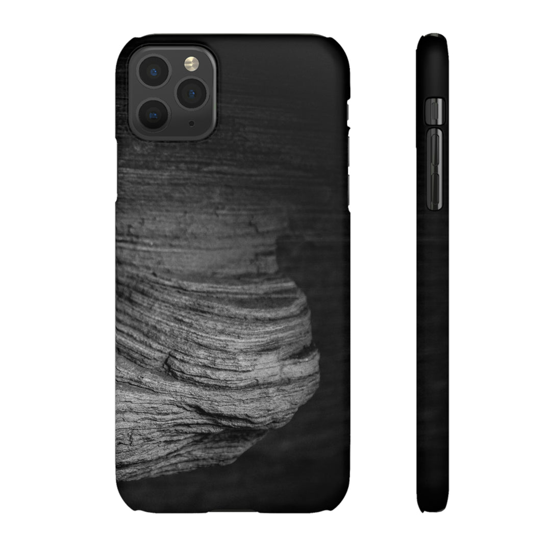 Sedimentary Rock Curves in Black and White - Phone Case