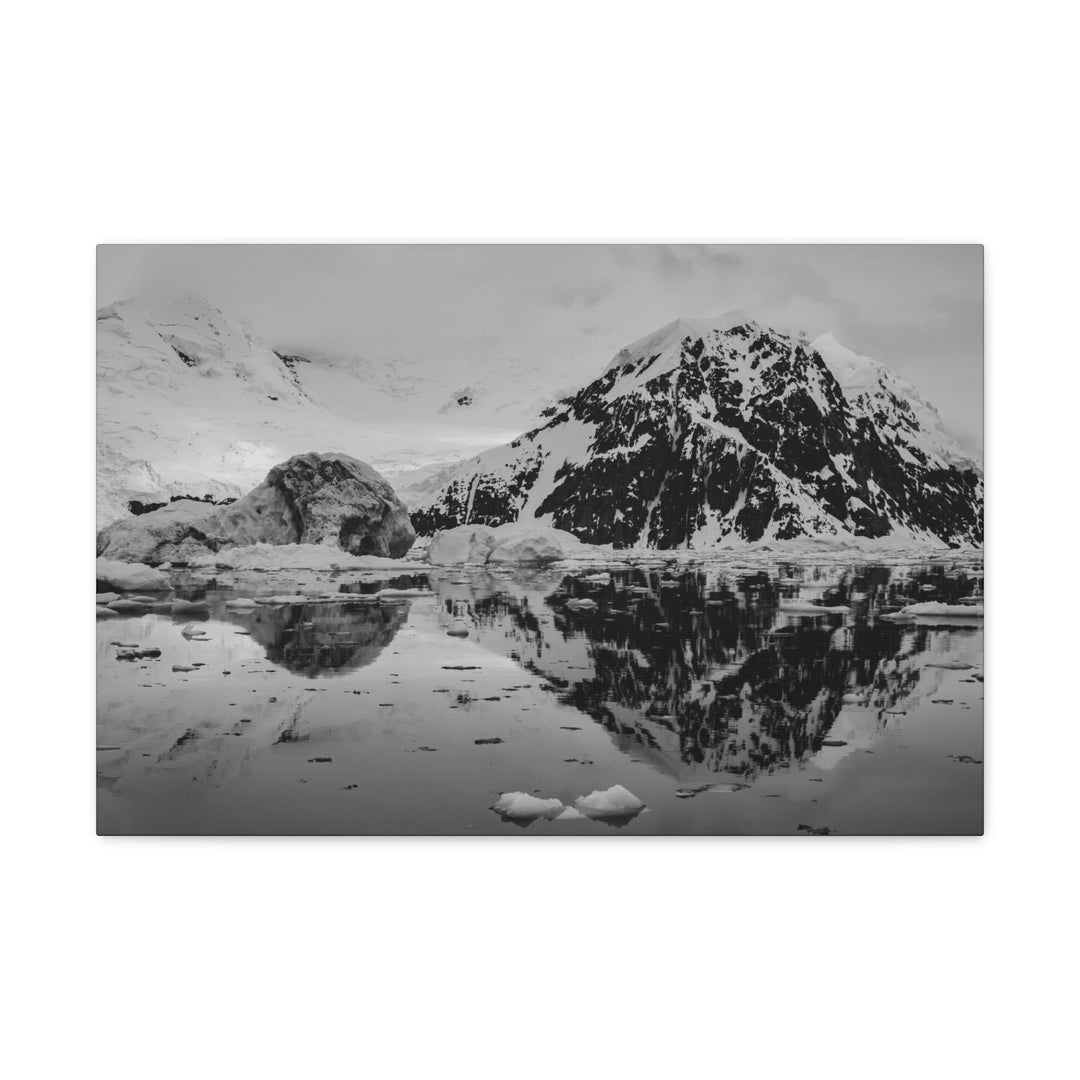 Reflected Calm in Black and White - Canvas