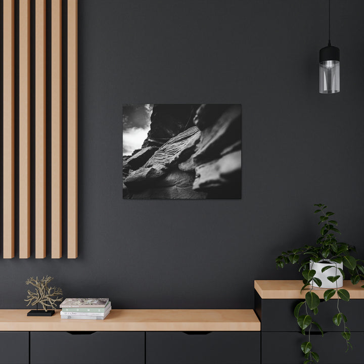 Layers of Rock in Black and White - Canvas