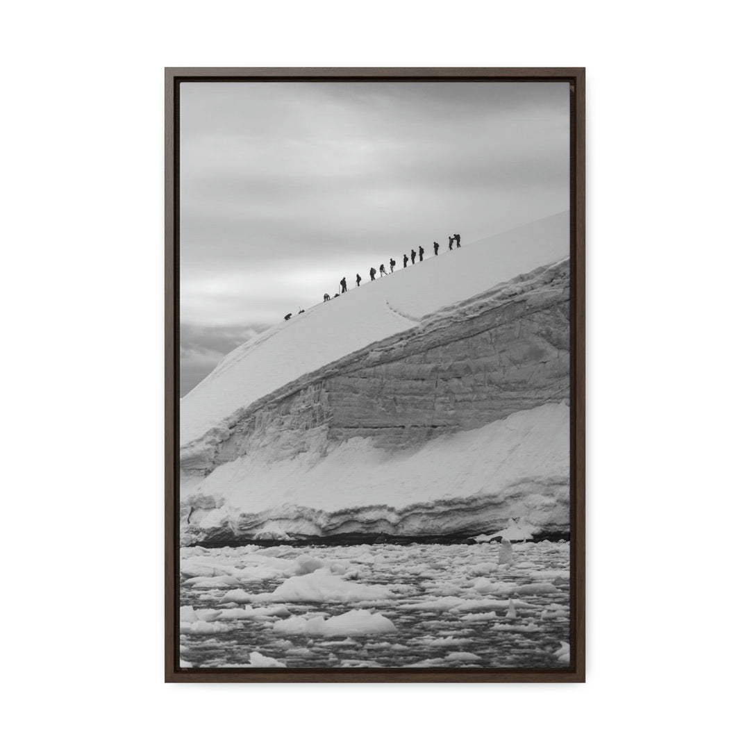 Preparing for the Climb in Black and White - Canvas with Frame