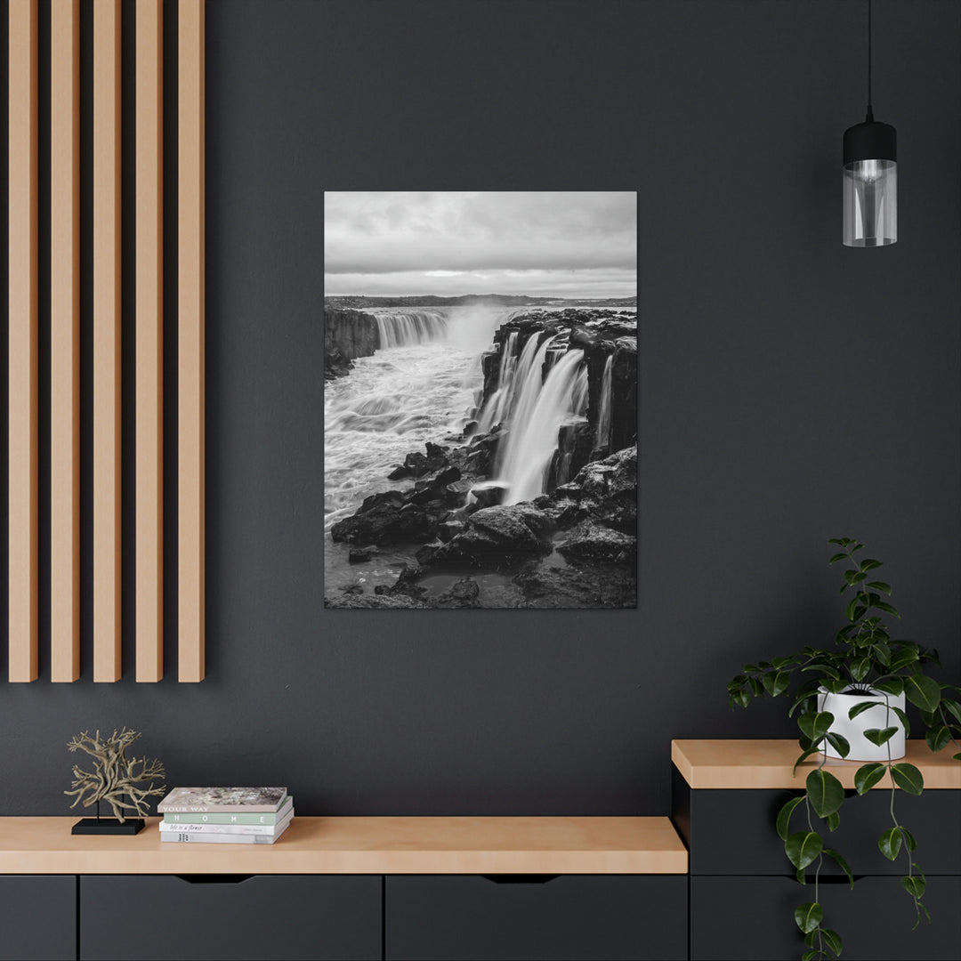 Selfoss in Black and White - Canvas