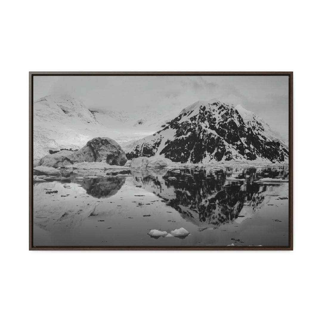 Reflected Calm in Black and White - Canvas with Frame