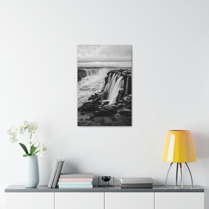 Selfoss in Black and White - Canvas