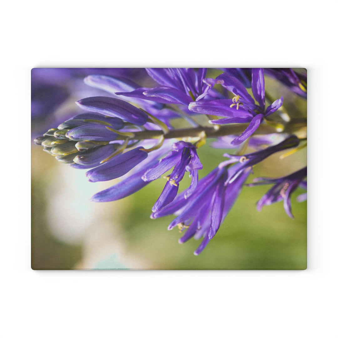 Camas in Bloom - Glass Cutting Board - Visiting This World