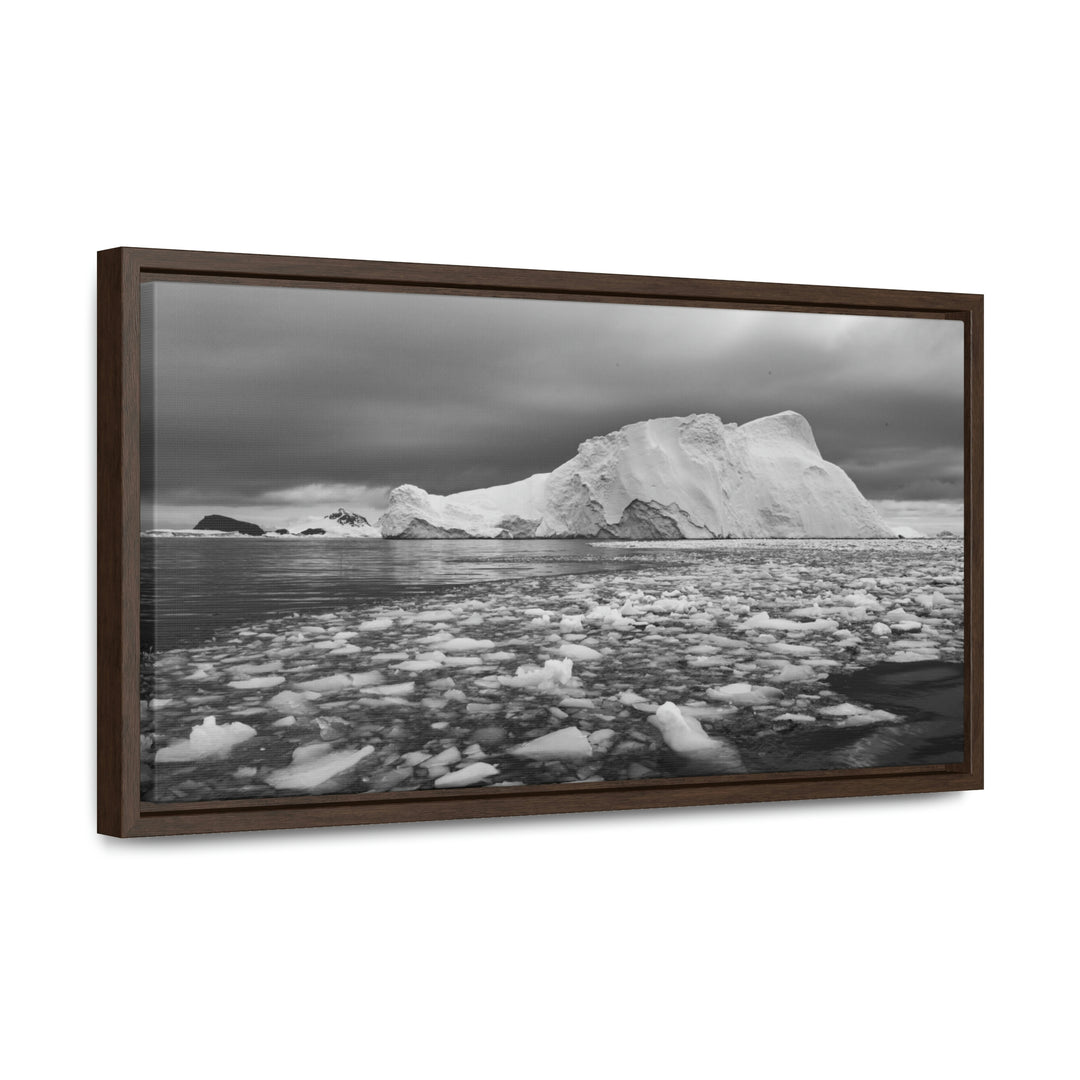 Lane of Ice In Black and White - Canvas with Frame