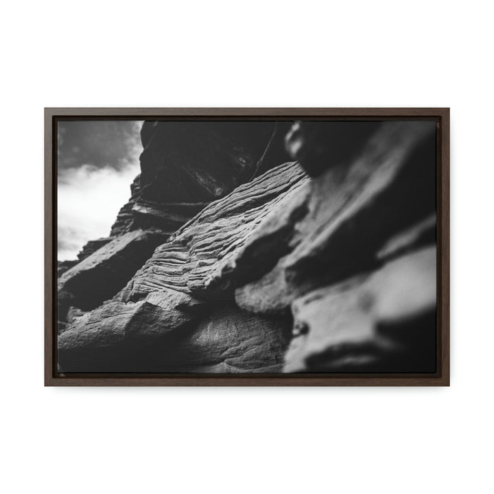 Layers of Rock in Black and White - Canvas with Frame