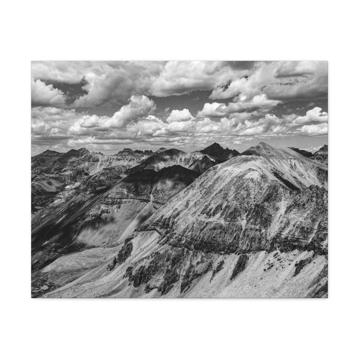 Imogene Pass From the Air in Black and White - Canvas