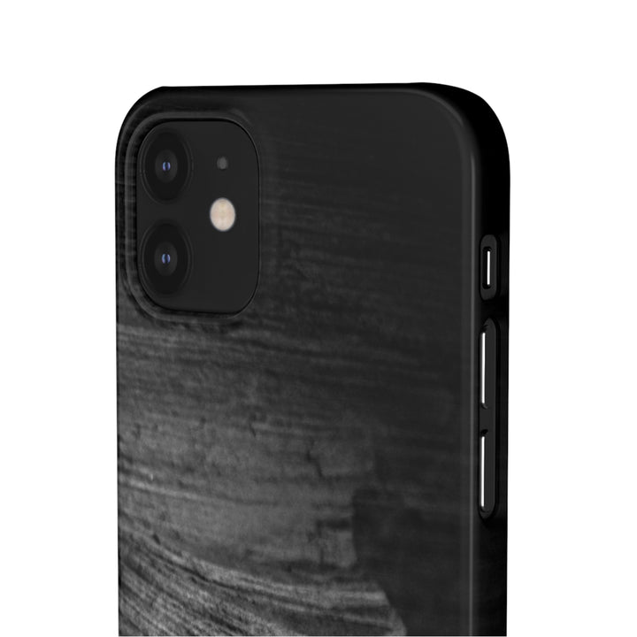 Sedimentary Rock Curves in Black and White - Phone Case