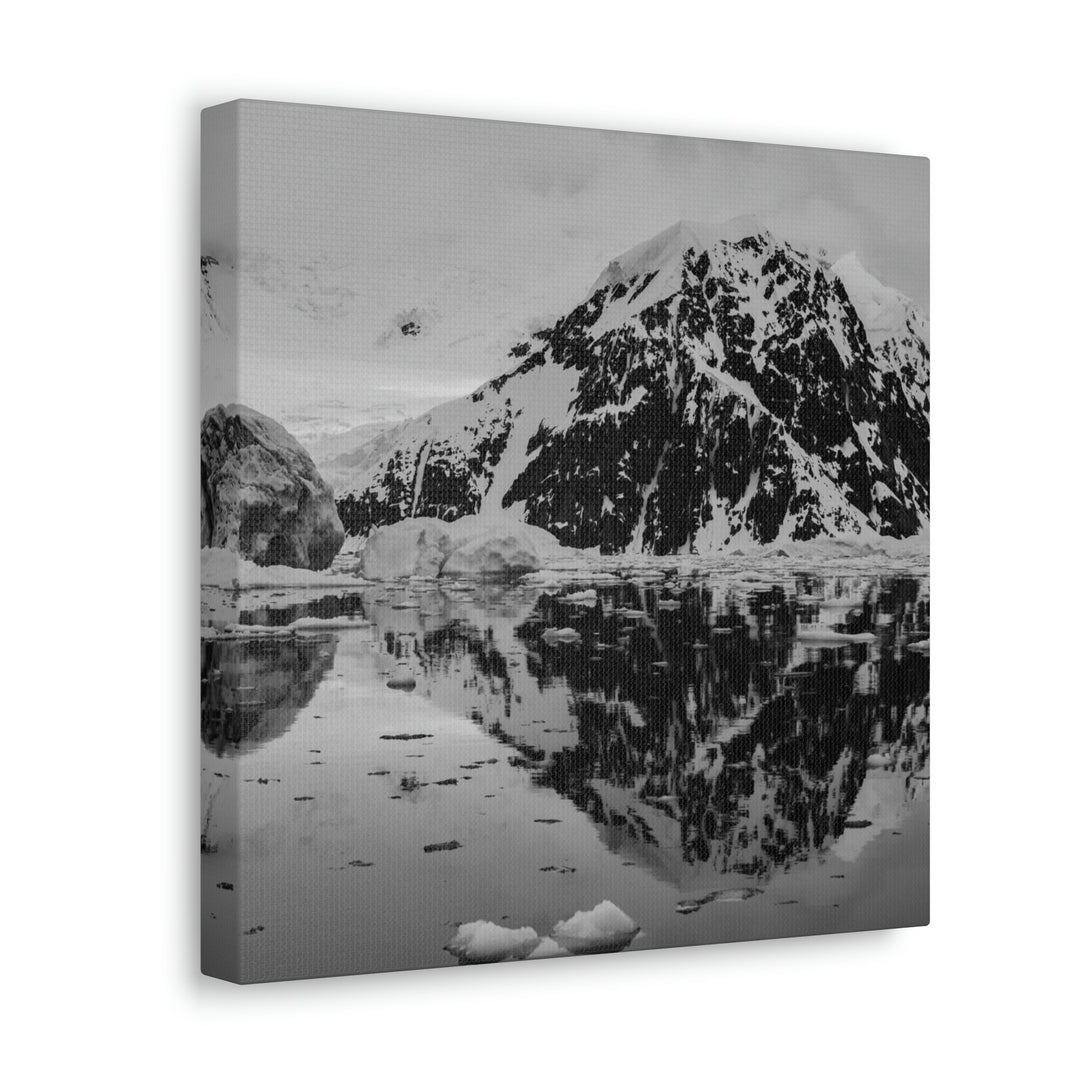 Reflected Calm in Black and White - Canvas