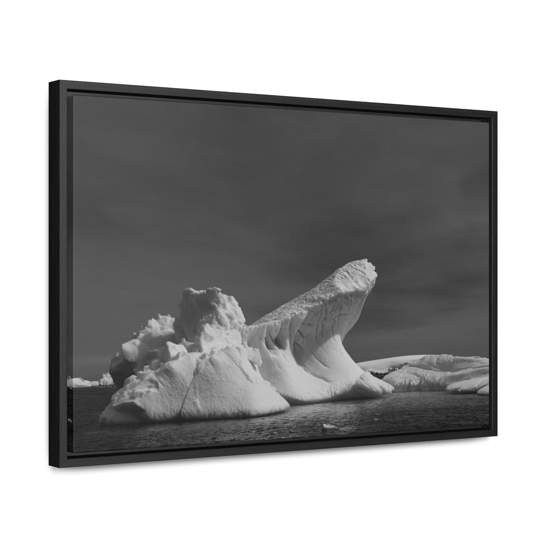 The Angles of an Iceberg in Black and White - Canvas with Frame