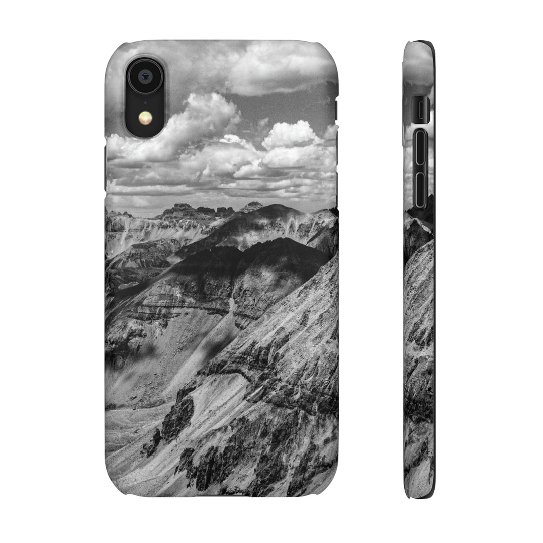 Imogene Pass From the Air in Black and White - Phone Case