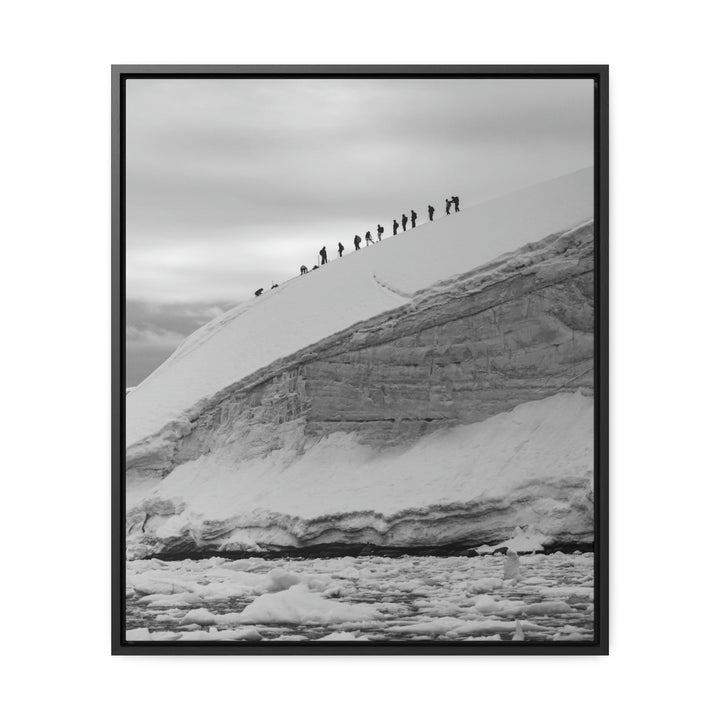 Preparing for the Climb in Black and White - Canvas with Frame