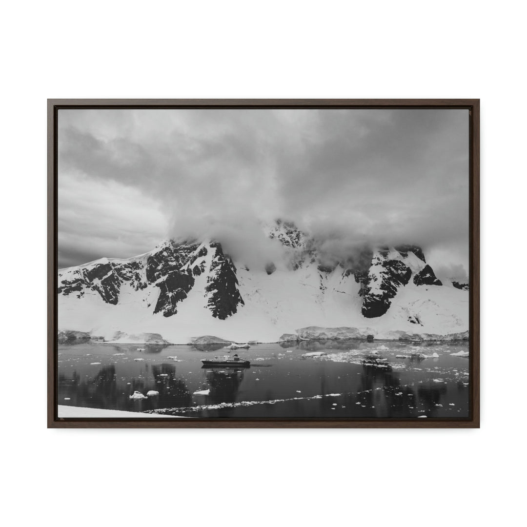 Peaceful Anchoring in Black and White - Canvas with Frame