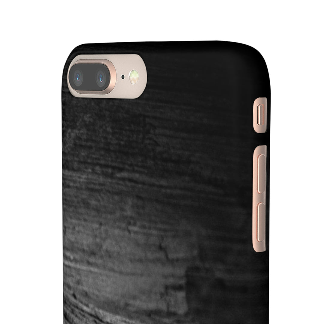 Sedimentary Rock Curves in Black and White - Phone Case