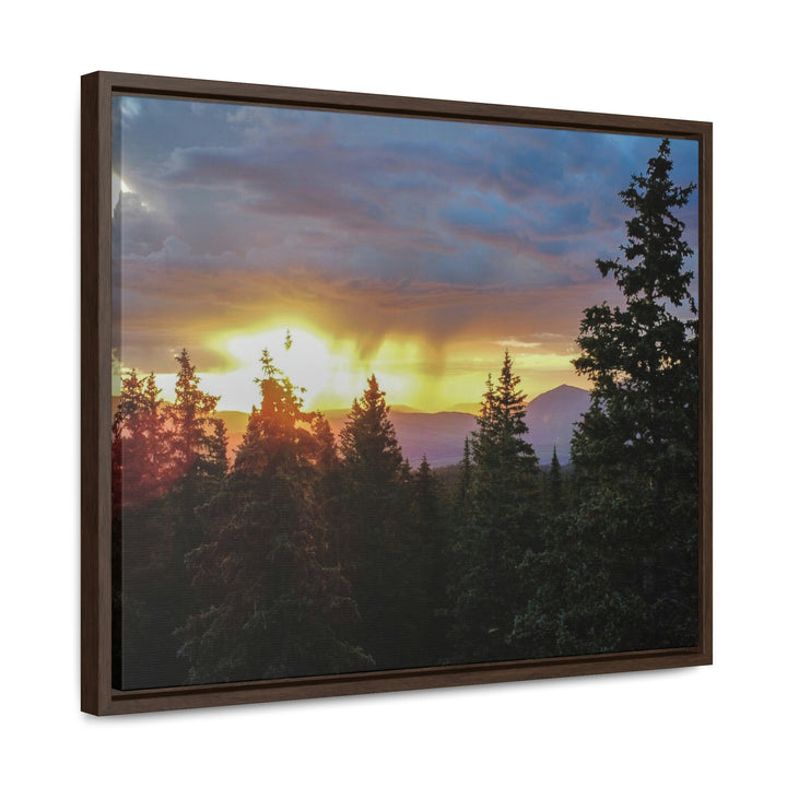 Rainy Sunset Through the Trees - Canvas with Frame