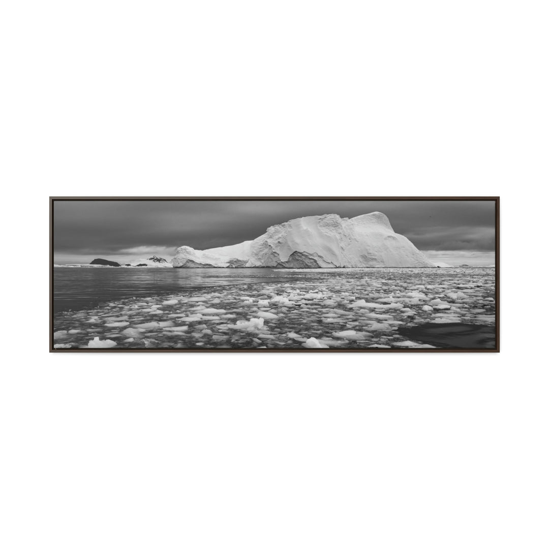 Lane of Ice In Black and White - Canvas with Frame