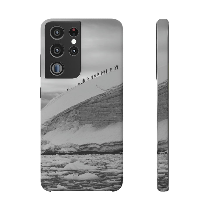 Preparing for the Climb in Black and White - Phone Case