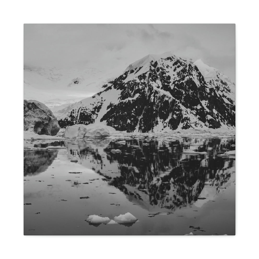 Reflected Calm in Black and White - Canvas