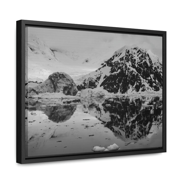 Reflected Calm in Black and White - Canvas with Frame