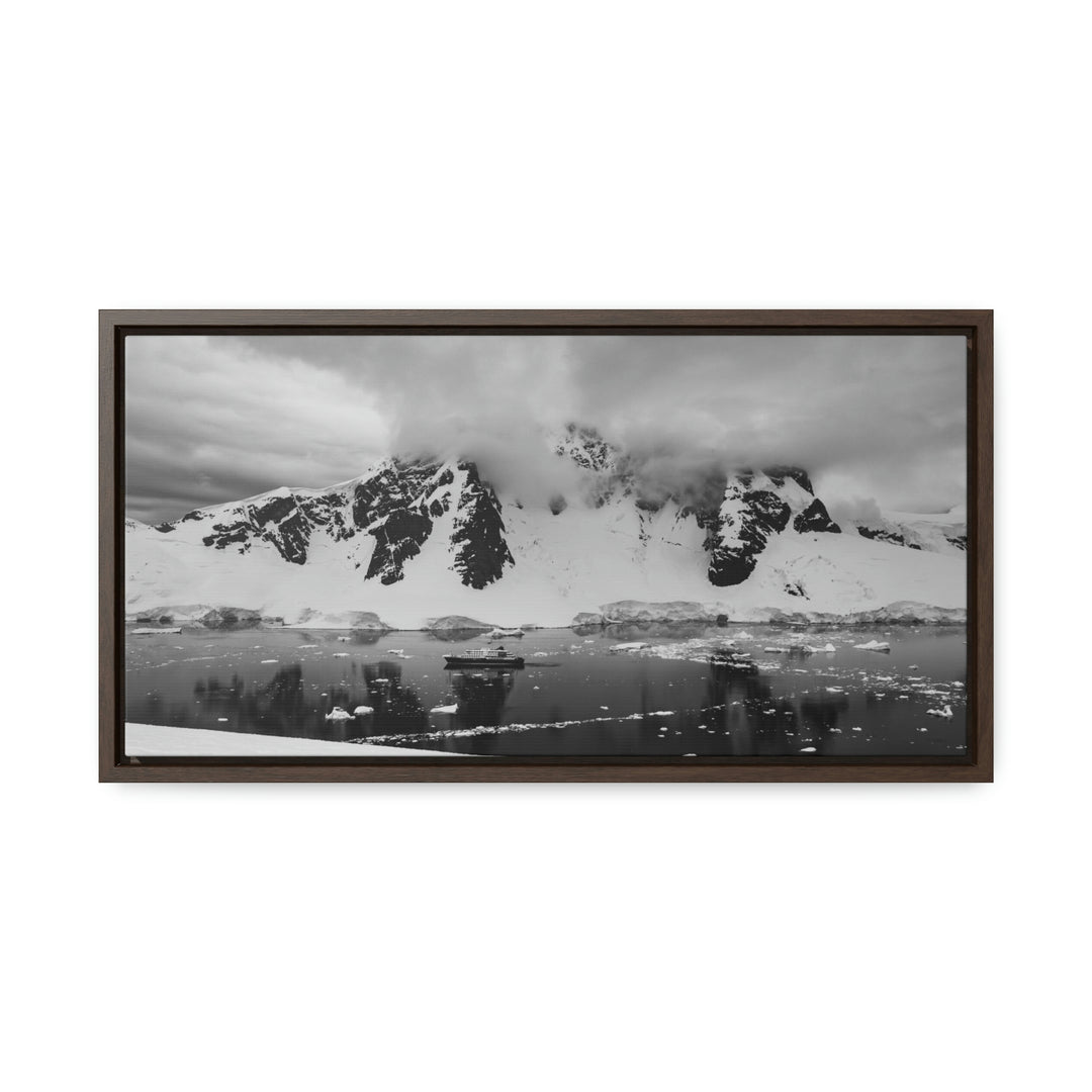 Peaceful Anchoring in Black and White - Canvas with Frame