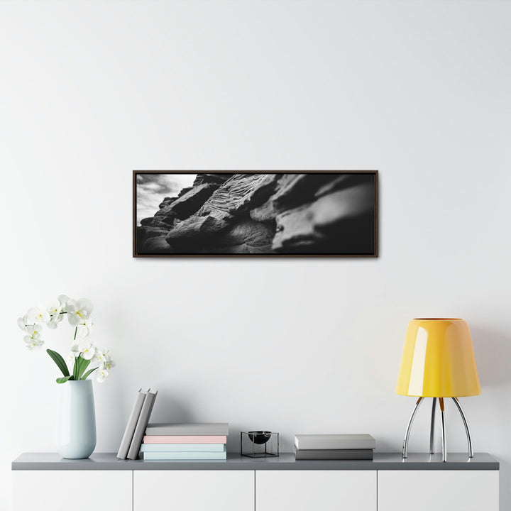 Layers of Rock in Black and White - Canvas with Frame