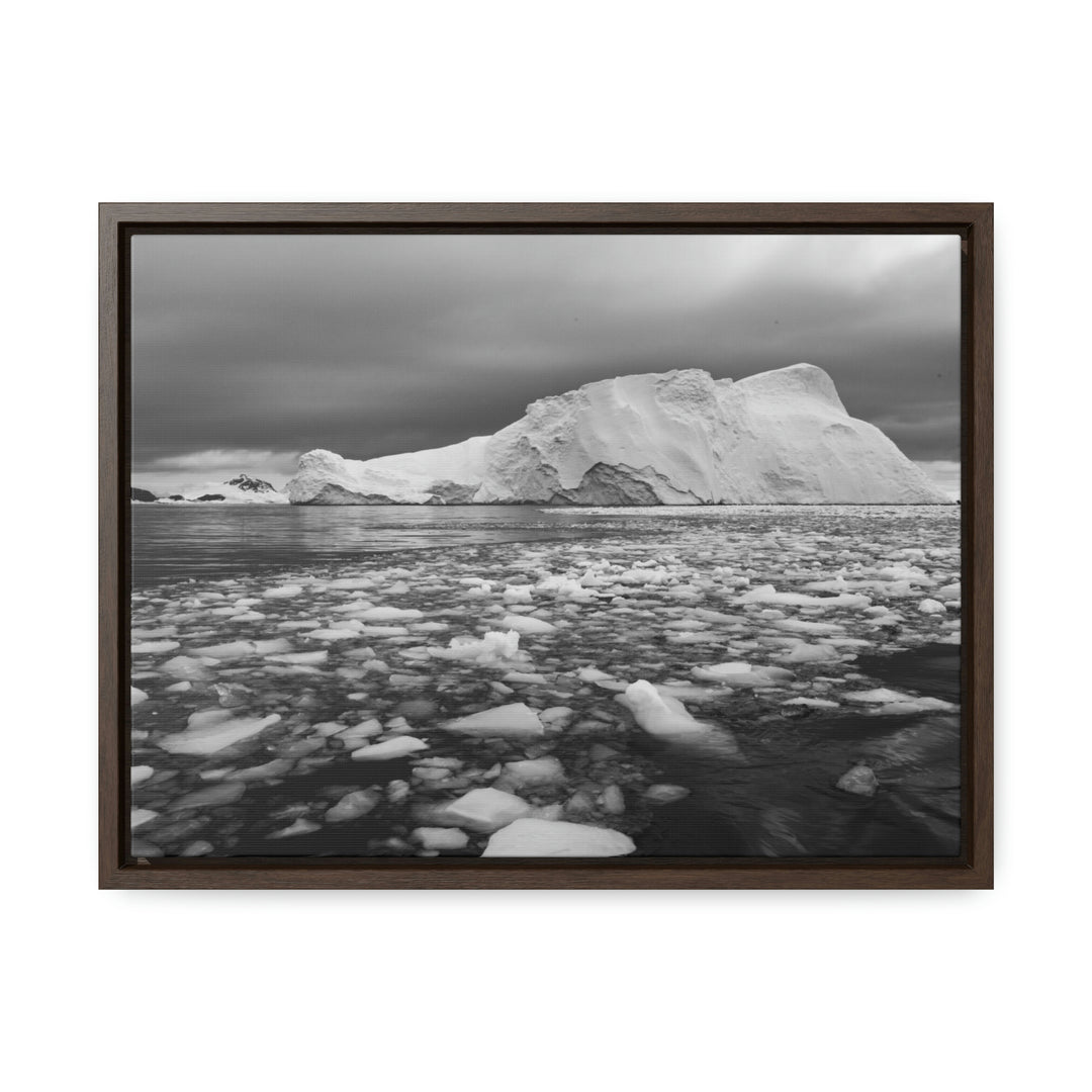 Lane of Ice In Black and White - Canvas with Frame