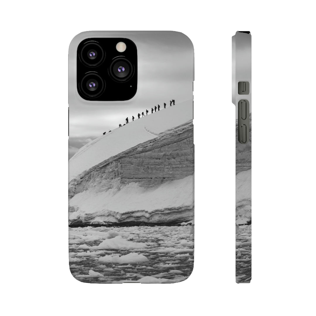 Preparing for the Climb in Black and White - Phone Case