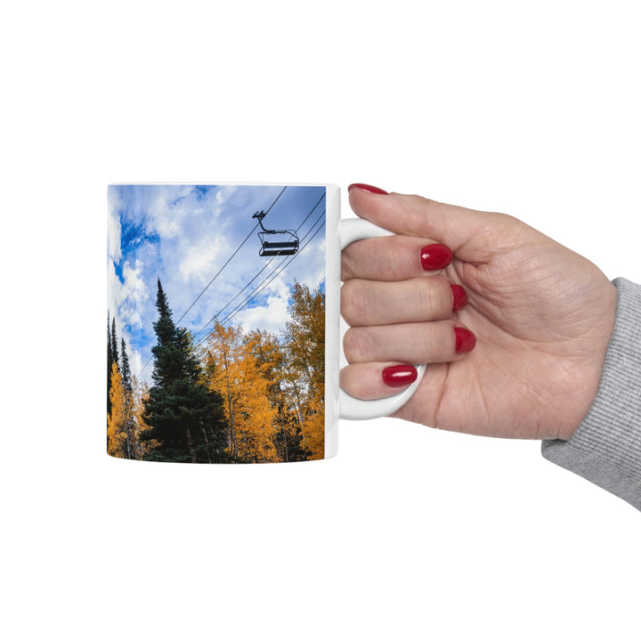 Chairlift in Suspension - Ceramic Mug 11oz - Visiting This World