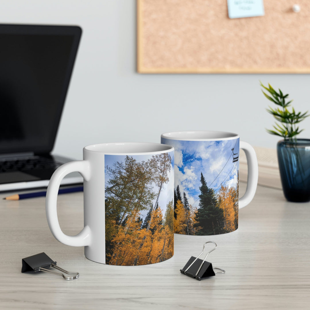 Chairlift in Suspension - Ceramic Mug 11oz - Visiting This World