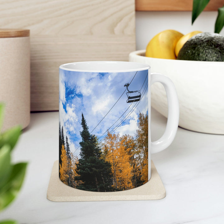 Chairlift in Suspension - Ceramic Mug 11oz - Visiting This World