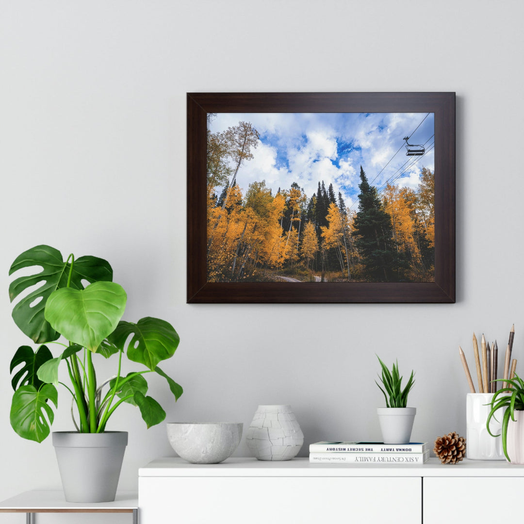 Chairlift in Suspension - Framed Print - Visiting This World