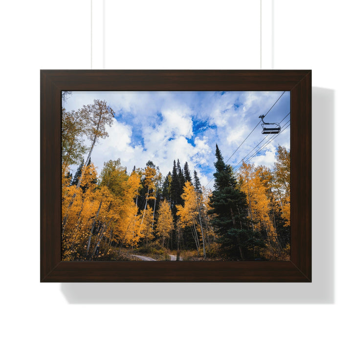 Chairlift in Suspension - Framed Print - Visiting This World