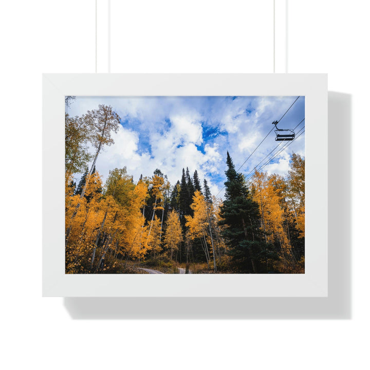 Chairlift in Suspension - Framed Print - Visiting This World