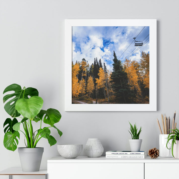 Chairlift in Suspension - Framed Print - Visiting This World