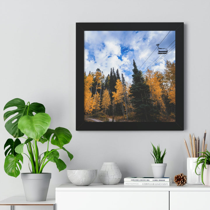 Chairlift in Suspension - Framed Print - Visiting This World