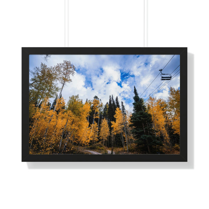 Chairlift in Suspension - Framed Print - Visiting This World