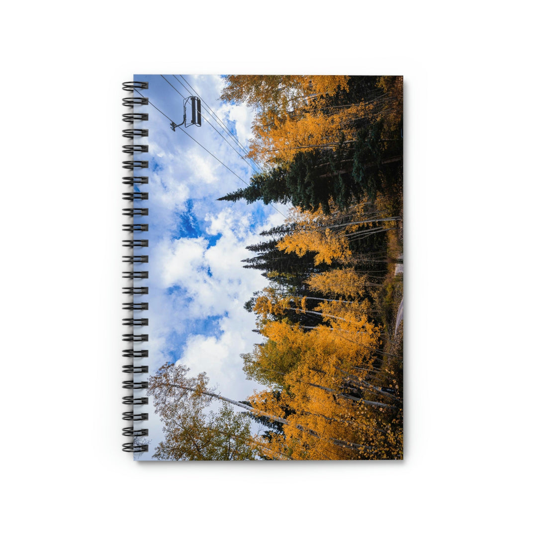 Chairlift in Suspension - Spiral Ruled Line Notebook - Visiting This World